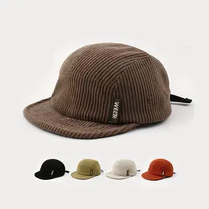 Solid Color Men's Women Corduroy Baseball Cap Outdoor Casual Vintage Soft Brim Five-Panel Hat