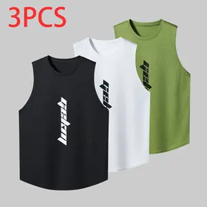Pack of 3 Men’s Quick-Dry Mesh Tank Tops for Fitness & Sports – Sleeveless Summer Breathable Basketball Training Vest