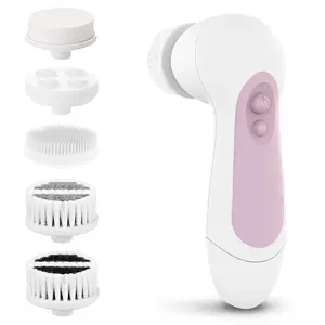 Waterproof Facial Cleansing Spin Brush Set with 5 Exfoliating Brush Heads - Electric Face Scrubber Cleanser Brush by - Face Brush for Gentle Exfoliation and Deep Scrubbing