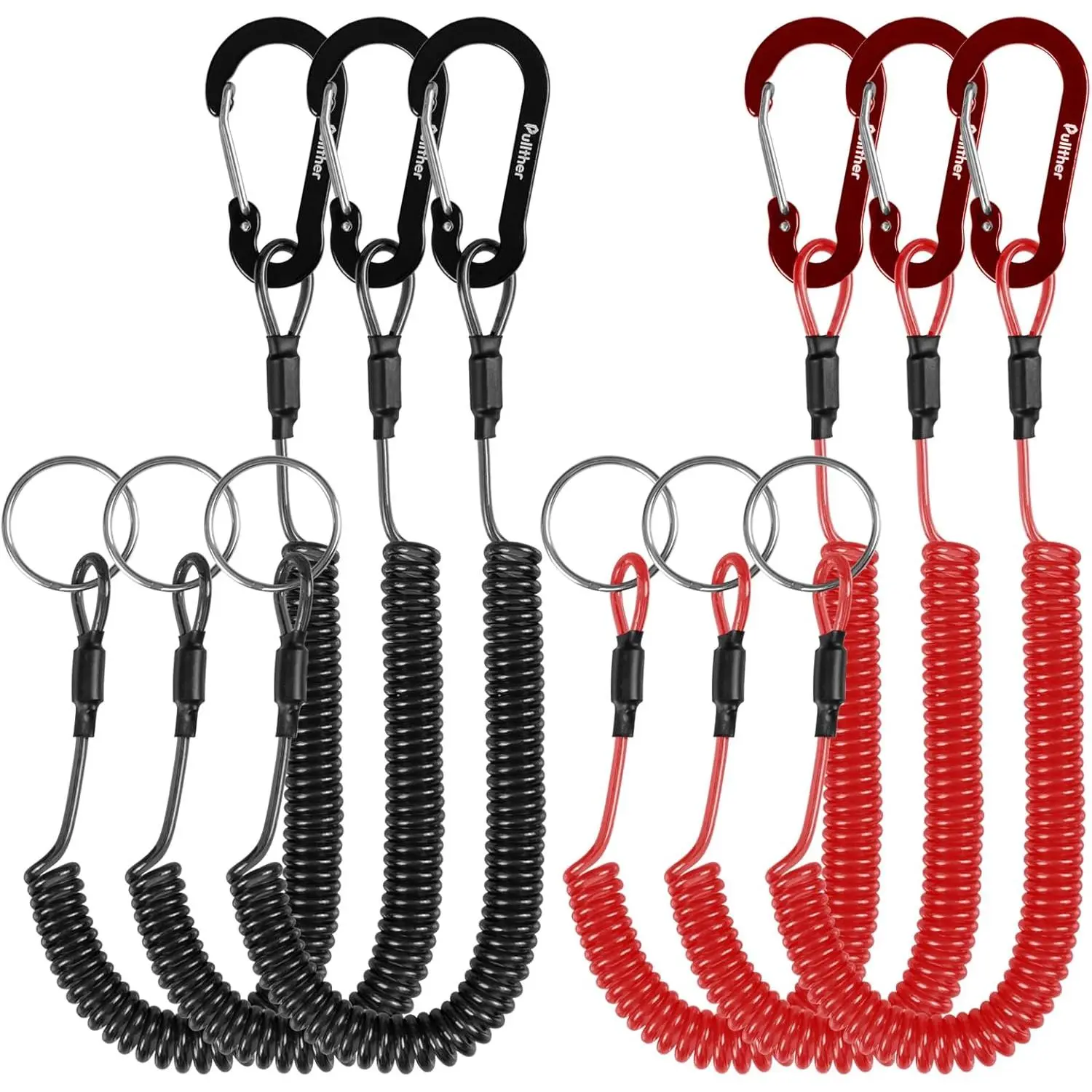 Coiled Lanyard,Fly Fishing Lanyard with Carabiner,Retractable Tool Lanyard,Anti Loss Key Lanyard,Tool Lanyards for Hand Tools,for Pliers,Fishing Shears,Fishing Accessories.