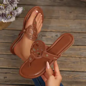 Women's Flip Flops Thong Sandals Summer Cut-Out Design Sandals Chic Stylish Flat Flip Flops Beach Springfresh