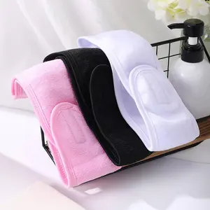 Fabric Durable Adjustable Hairband, 3 Counts Velcro Water Absorbent Headband, Multifunctional Hair Accessories for Women & Girls