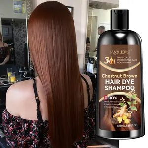 100ml Herbal Hair Dye & Care  | Gentle & Non-Irritating, Chestnut Shade Available | 1-Step Dye, Wash & Care for Glossy, Smooth Hair