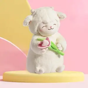 Sweet white sheep plush toys, soft plush toys, Cuddly Stuffed Animals, tulips, cute animal gifts, birthdays and Christmas