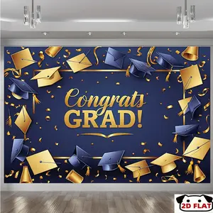 2D Flat Banner 1pc, Party Banner, Congratulations Grad ThemedBackground Photo Props, Banner Decor, Home Decor, Room Decor, , Party Background Decor, Party Decor/supplies/gifts Decorative Background, Party Banner,
