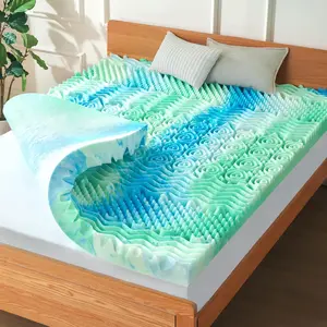 3 Inch 7-Zone Full Memory  Mattress Topper Egg Crate Cooling Gel Infused Mattress Pad Bed Topper for   and   Soft & Breathable, CertiPUR- Certified
