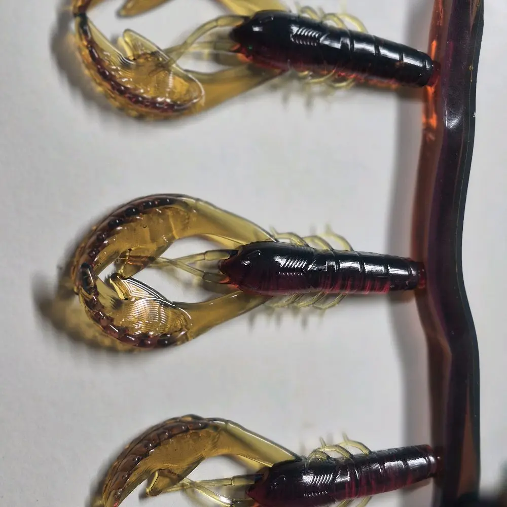 Crawfish Treble Hook Lures 10-Pack, 3.5-inch 0.3 oz Realistic Hard Baits with Natural Mimicry for Bass, Trout, and Salmon River Fishing
