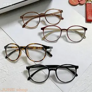 4 Pairs Unisex Round Frame Anti Blue Light Glasses, Eye Care Optical Eyewear, Comfortable Lens Spectacles to Relieve Eye Fatigue for Office Working Gaming Studying and Indoor Daily Use