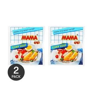 2 Pack MAMA Kua Chap Instant Thai Rice Noodle Soup - Wide & Smooth Noodles with Rich Broth (50g/pack)