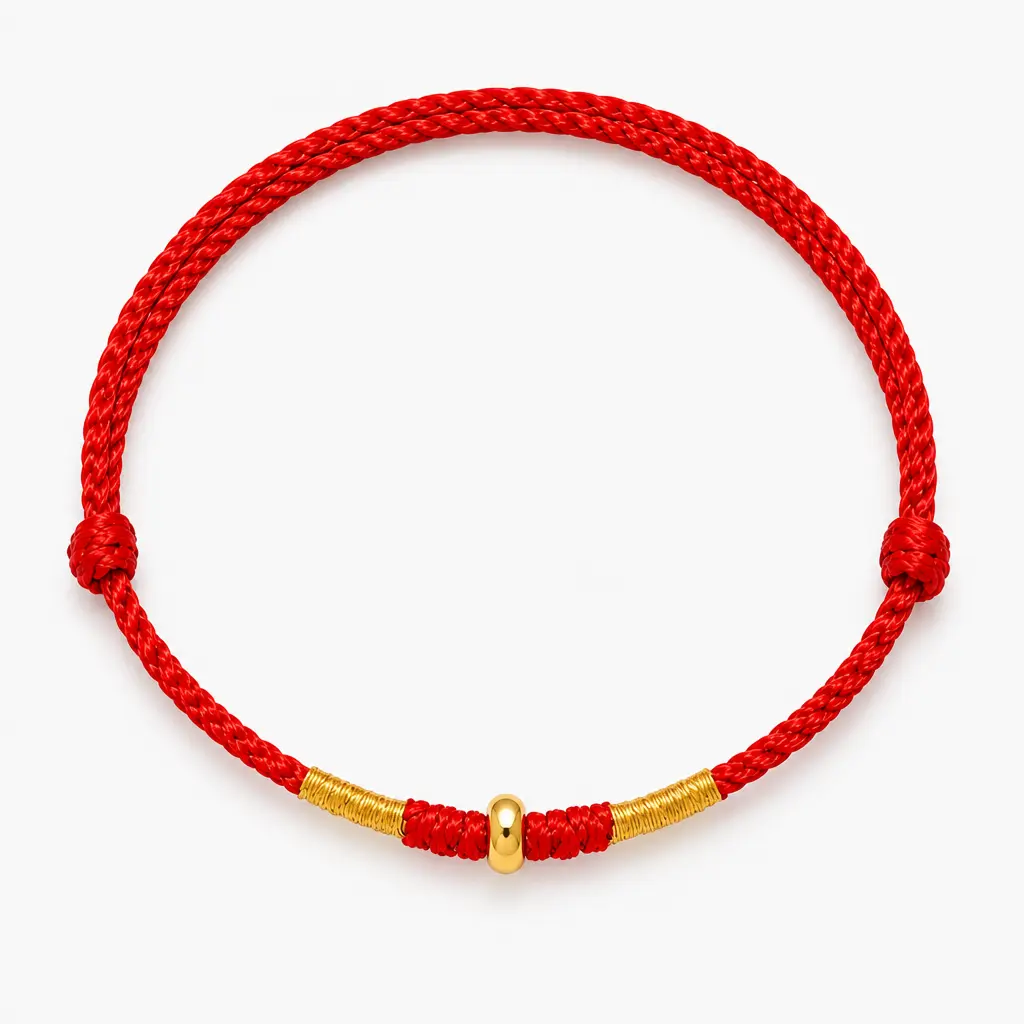 Women's Adjustable Handcrafted Durable Red String Bracelet with Gold Ball Accent - High-Quality Craftsmanship, Protective Bracelet for Women, Lucky Charm Accessory, Costume Jewelry, 0.02lb, Gift Idea for Anyone Seeking Good Fortune, Specified Dimensions