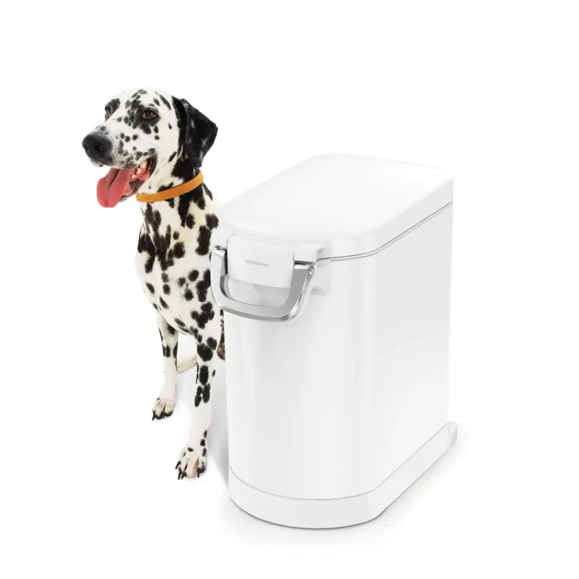 simplehuman Stainless Steel Medium Pet Food Storage Container for Dogs, Cats, Feeding Supplies Organization