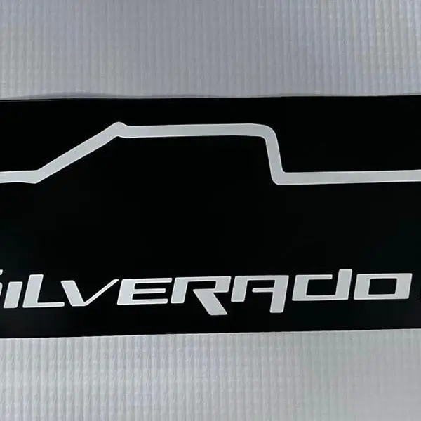 3pcs Silverado 8.5 x 3 Black and White Truck Outline Vinyl Sticker