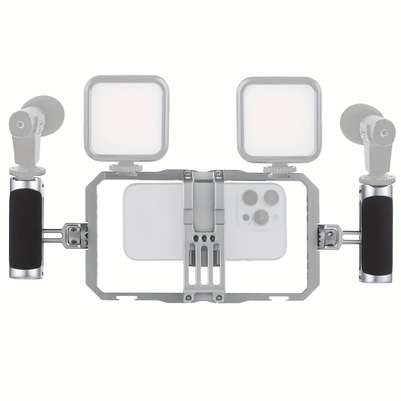Universal Phone Cage, Smartphone Video Rig Kit with Handels, Handheld Filmmaking Stabilizer for Vlogging And Videography Compatiable with Most for iphone Android Phones
