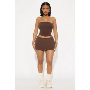 Contour Double Lined Tube Top - Chocolate