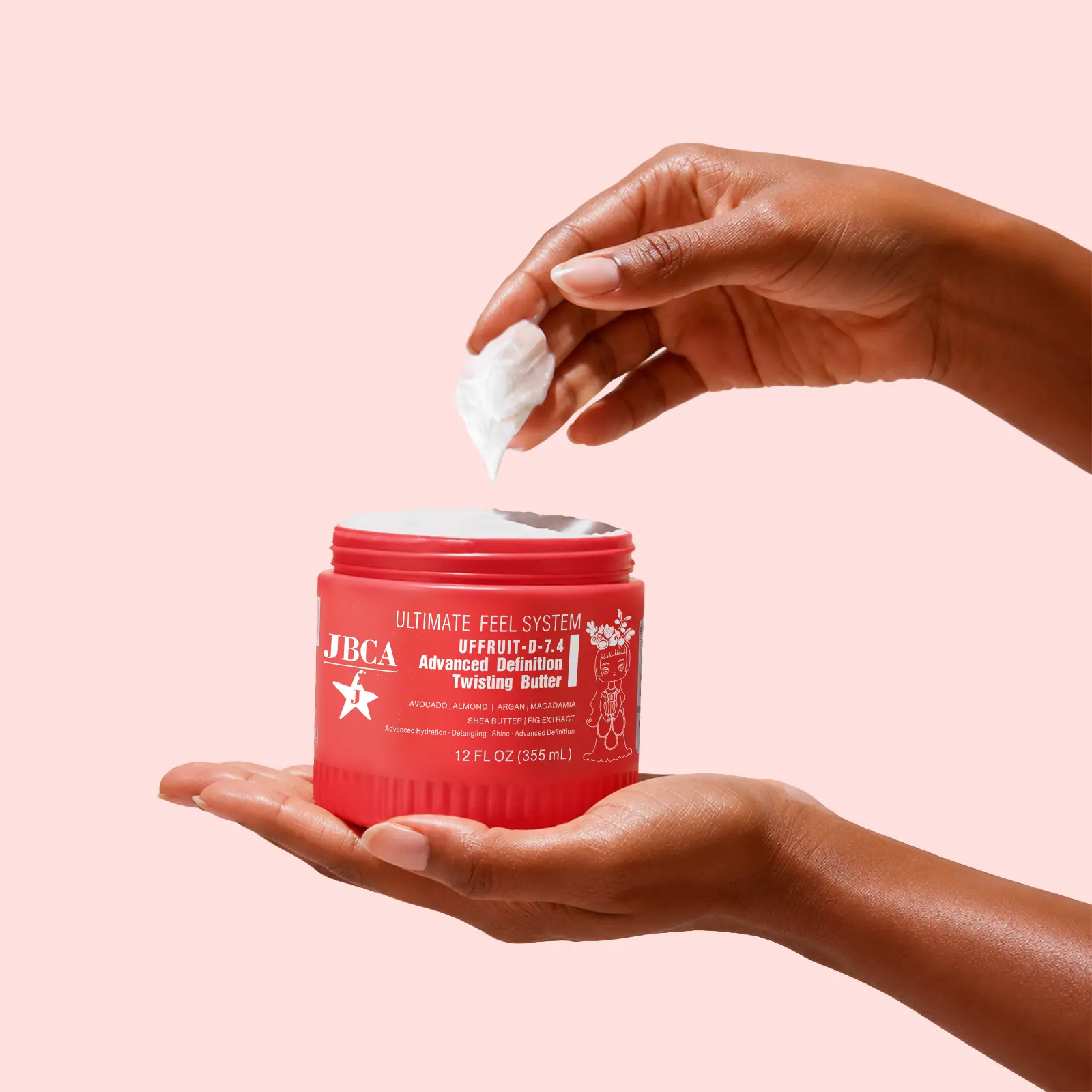 JBCA Twisting Butter for Natural Hair, Twist Outs & Braid Outs, 12 oz | Twisting cream for natural hair; advanced definition, curl elongation, reduced shrinkage, moisture, shine & silicone-free
