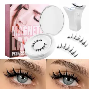 Reusable Magnetic False Eyelashes Set, Easy to Apply Without Glue, 8-13mm Natural Look, Portable Magnet Lash Clip, Beginner Friendly, Glueless Lashes