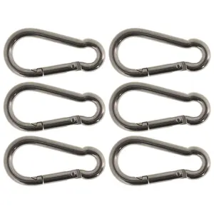 304 Stainless Steel Spring Gate Carabiner Clips - Quick-Connect, Carabiner for Leash, Set of 6, Sports & Outdoor Climbing Accessories, Set Of Six