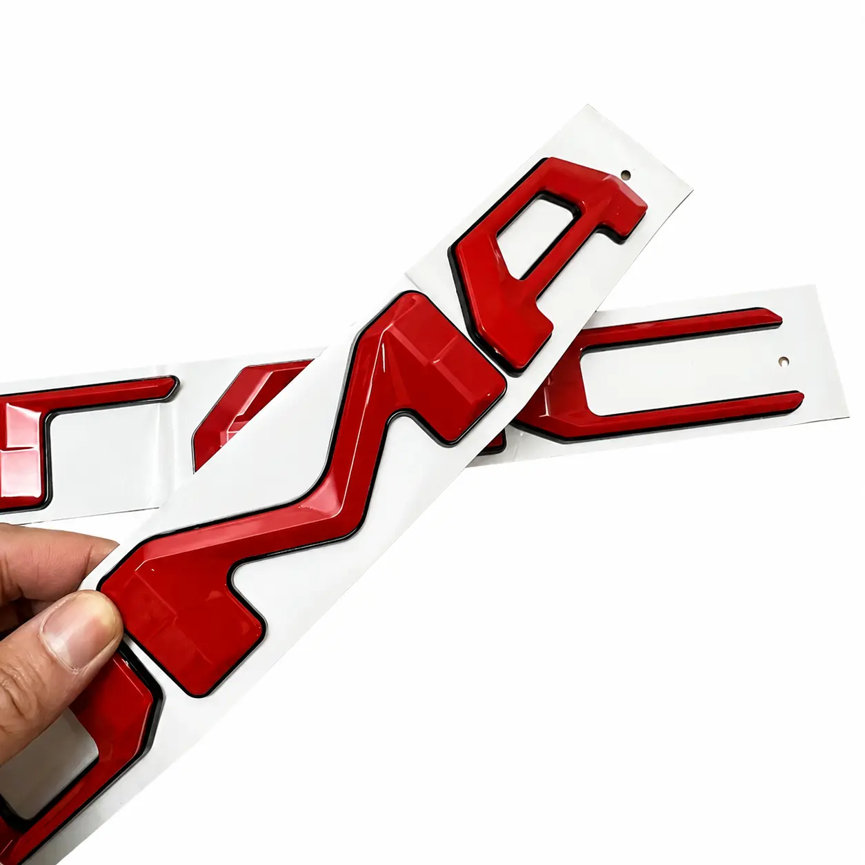 3D raised Tacoma ponytail badge sticker, waterproof, UV-resistant, made of ABS plastic, equipped with high-strength automotive-grade 3M adhesive tape. Designed specifically for the rear tailgate of Toyota Tacoma pickups, this provides a sporty upgrade opt