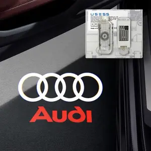 Hugexpen 2PCS LED High-Definition Glass Lens Car Door Projector Ghost Shadow Welcome Light Bulbs Accessories for Audi with Logo Design Fits Audi A1 A3 A4 A5 A6 A7 A8 R8 Q3 Q5 Q7 RS3 RS4 RS5 RS6 S3 S4 S5 S6 S7 S8 TT