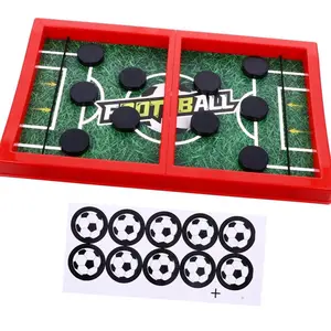 Beak Desktop Puck Football Game - Red Gaming Table with Black Pucks for Fast Competition and Gift