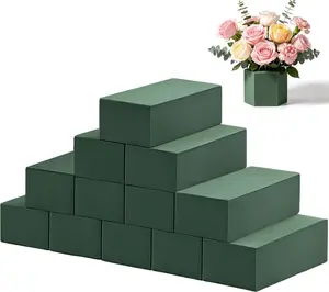 12 Pcs Floral Foam Blocks Wet & Dry, Green Florist Foam Bricks for Fresh & Artificial Flowers, Easy Cut Flower Foam for Arrangements, DIY Crafts, Wedding Centerpieces & Home Decor