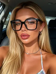 Square Women's Plain Glasses for Daily Life, Comfortable Office Commuting, Stylish Casual Activities, Fashionable Frames Glasses, Square Eyeglass Frame