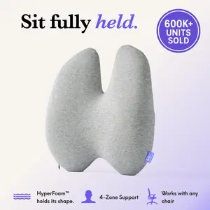 Cushion Lab Back Relief Lumbar Pillow - Memory Foam Lumbar Support Pillow for Office Chair with Adjustable Strap, Ergonomic Back Cushion for Desk Chair Recliner Sofa Car, 4-Zone Full Back Support for Side & Back Sleepers, Holds Its Shape All Day