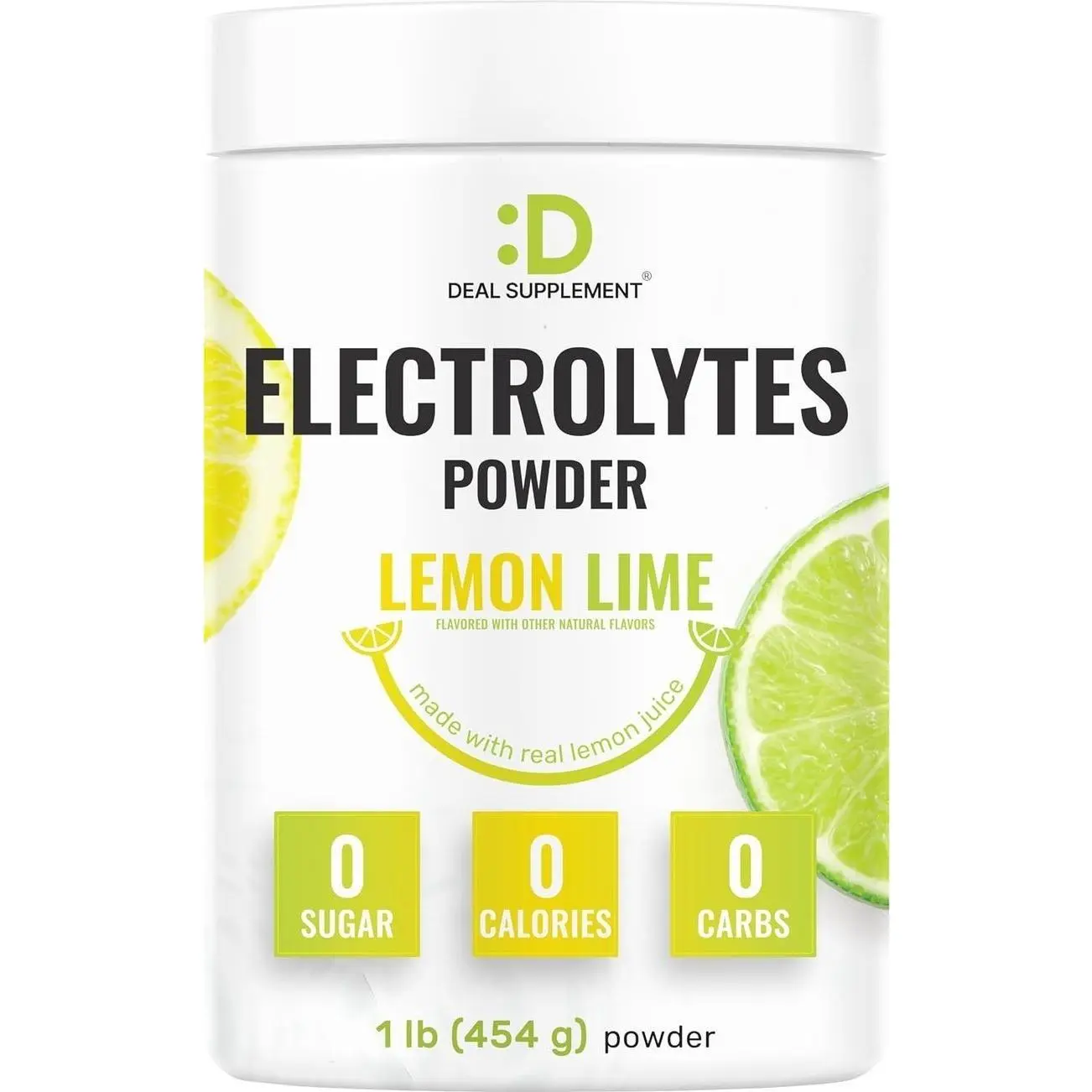 Electrolytes Powder, 1lb (69 Servings) – No Sugar, Lemon Lime – Hydration Supplement Drink Mix – High Potassium 1,000mg Per Serving, Manganese & Magnesium – Natural Hydration & Energy – Keto Friendly