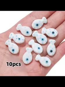 Spotted small fish glazed ceramic beads beading loose beads Beads Mix necklace bracelet pendant hand-woven DIY jewelry accessories Charms Bead Assortment
