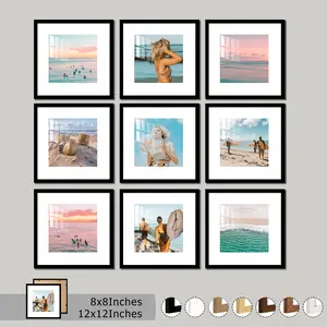 8x8 Inch/12x12 Inch Square Frame Set, Sturdy Frame Design, Replaceable Core, High-Definition Transparent Dustproof Moisture-Proof Ps Board, Perfect Holiday Gift, Picture Frame Set