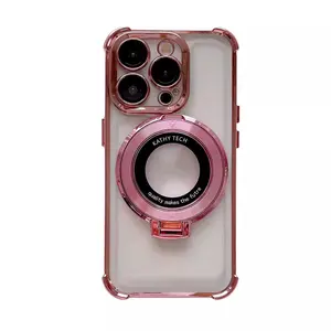 Airbag Shockproof Magnetic Charging Phone Case with Foldable Holder for iPhone 11-16 17 Pro Max/Plus | Durable Anti-Fall Protection