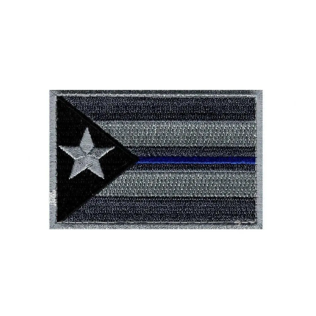 Puerto Rico Flag Police Thin Blue Line Swat IRON ON Patch (MTP1)