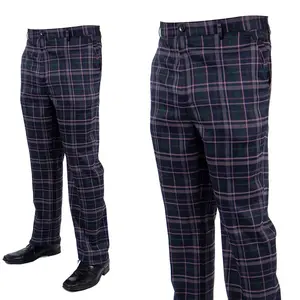 Prestige Plaid Pants Navy 505
