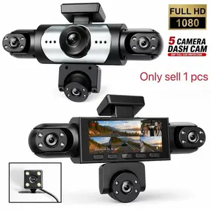 Four-Channel 360-Degree Dash Cam, 1080P Quad Lens, Night Vision, 8 IR Lights, 24-Hour Parking Mode, Includes 64GB SD Card