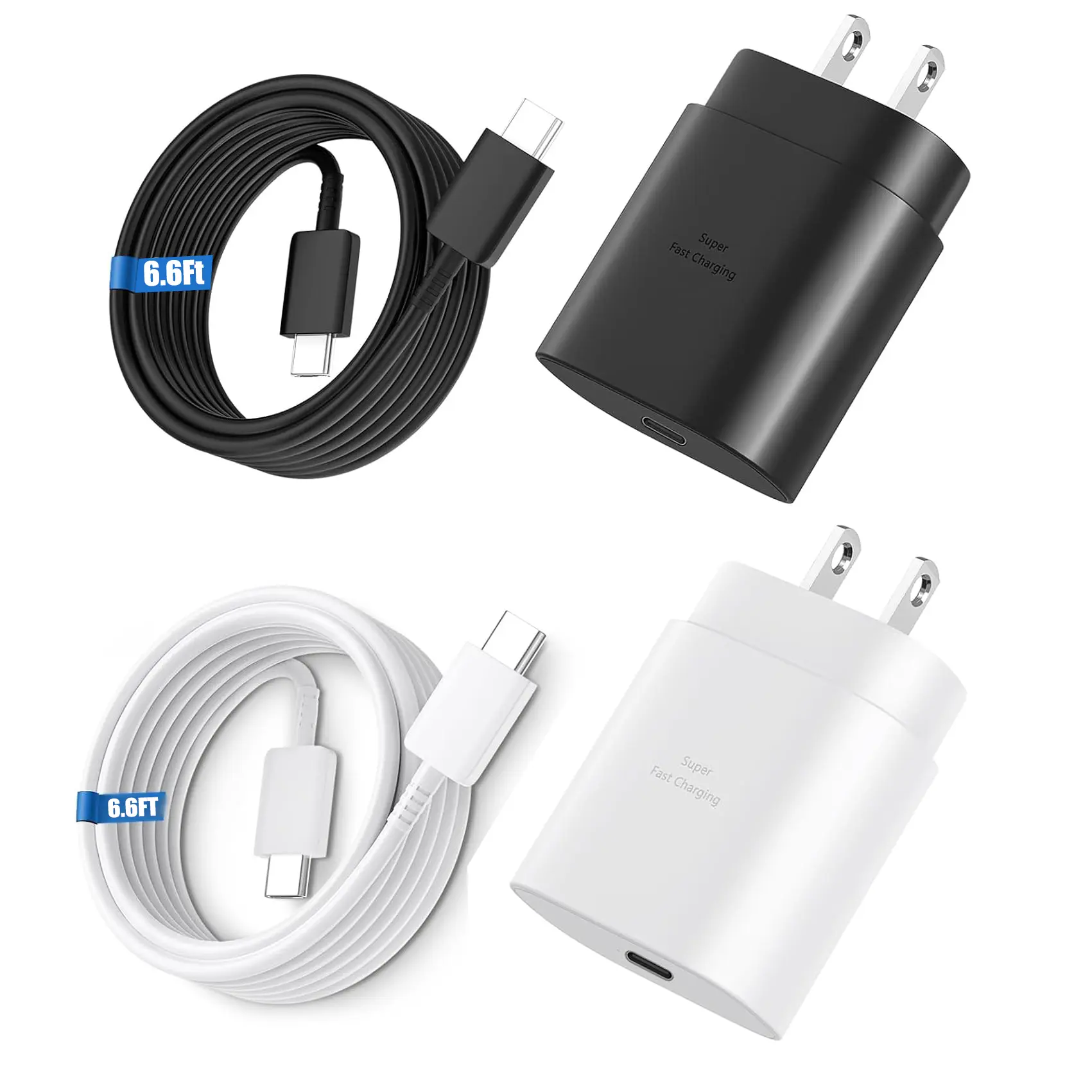 Type C Samsung Charger Fast Charging,2Pack 25W Samsung Super Fast Charger Block with 6.6Ft USB C Charger Cable Compatible with Smartphone, Cellphone Samsung Galaxy S24 Ultra/S23/S22/S21/S20/iPhone 15/15 Plus/15 Pro/15 Pro Max