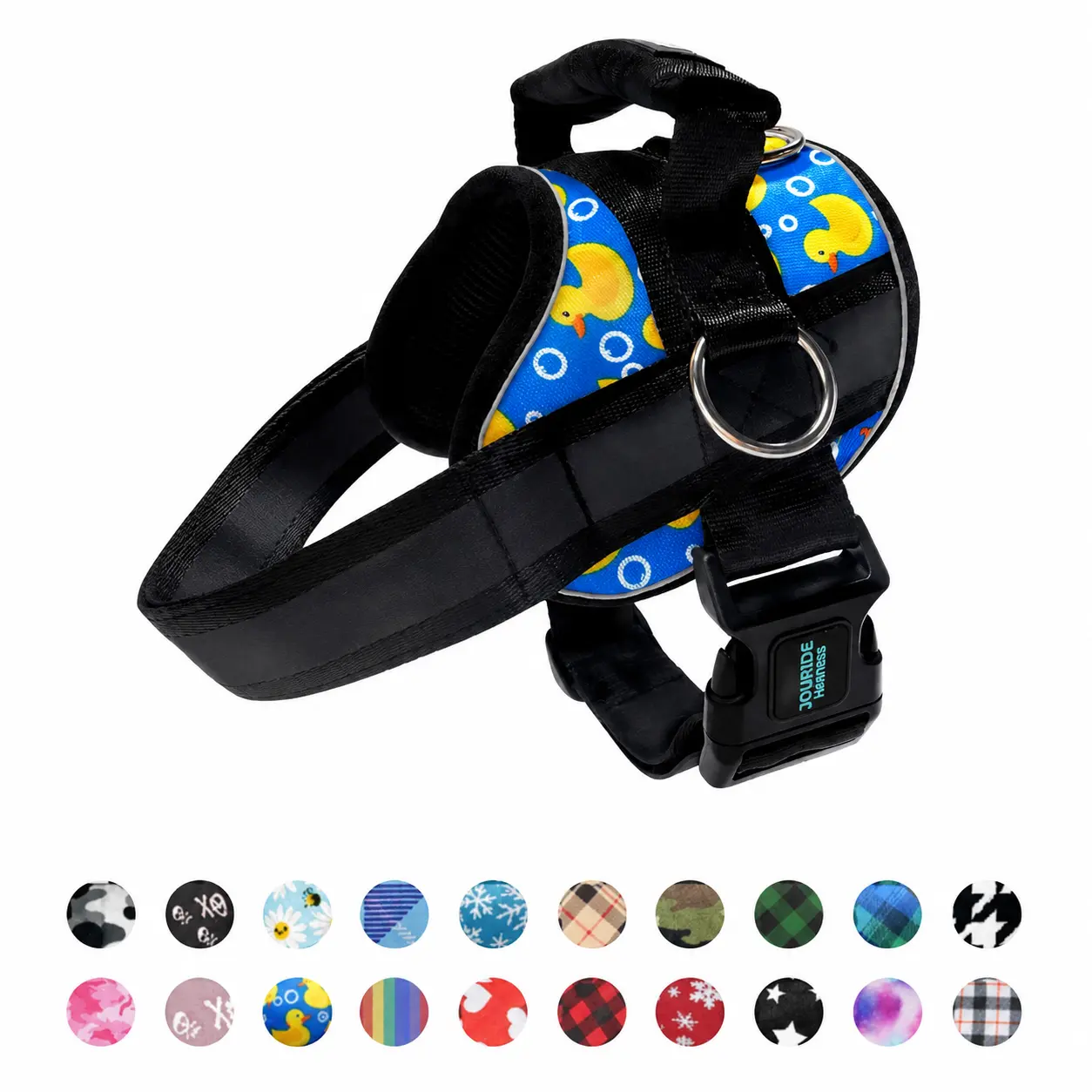 No Pull Dog Harness for Small Medium Large Dogs, Cute Pattern Pet Vest for Frenchies Corgis Pugs, Side Rings & Handle, Easy On & Off Design, 13 Customizable Name Tags, 360 Reflective Strips, Soft Padded Mesh, Adjustable Fit, Outdoor Walking | Joyride