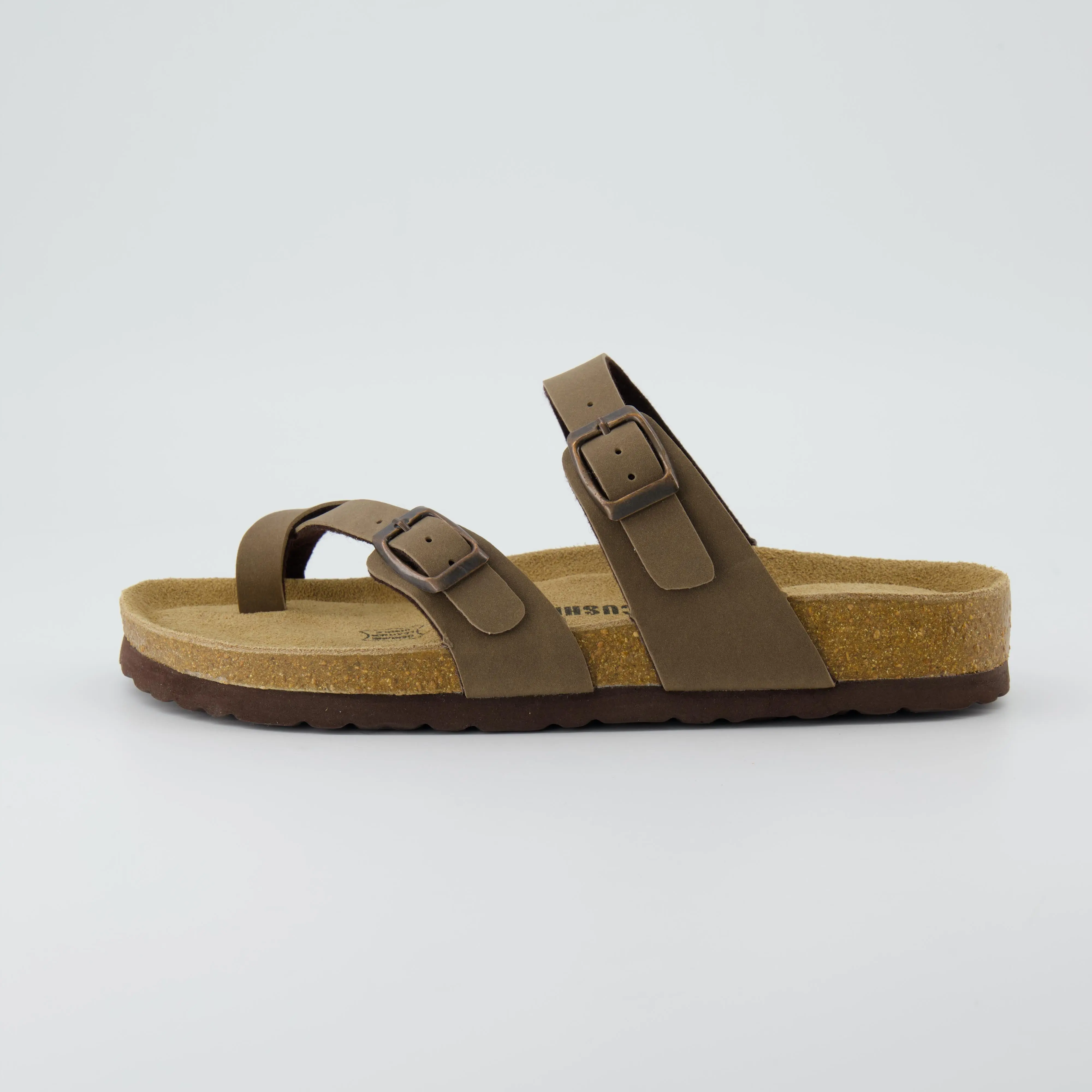 Cushionaire Luna Cork Footbed Sandal for Women - Comfortable Women's Sandals with Genuine Suede Cushioned Footbed & Arch Support | Classic Casual Summer Sandals for Women