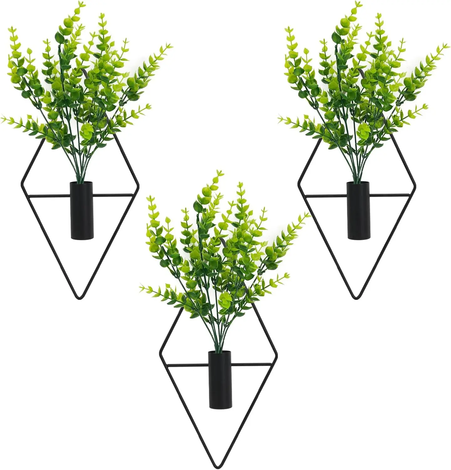 3 Pcs Wall Plants Artificial Decor,Boho Wall Decor,Home Office Living Room Wall Decor(Eucalyptus)
