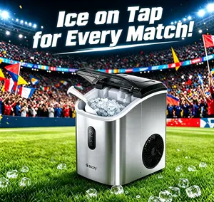 <Ice on Tap for Every Match> ecozy Countertop Sonic Nugget Ice Maker Chewable Ice Cubes 33 lbs Daily Output Self-Cleaning Stainless Steel for Party Kitchen Bar Black Friday Deal Icemakermachine Icemachine summerwins