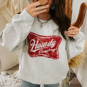 Howdy Cowboy Oversized Crewneck sweatshirt and Hoodie, Western clothing Sweatshirt, Country shirt, western tops, western outfits women
