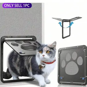Cat Door for Screen Door, Magnetic Self-Closing Small Pet Door with Paws for Sliding Door, Lockable, Ideal for Cats, Kittens & Small Pets