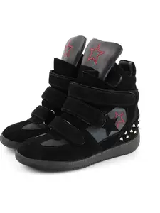 Unique Design Women's Shoes, Thick Sole High Top Dad Sneakers, Fashion Luxury Casual Sports Shoes, Embroidered Woven Synthetic Leather, Thick Soled Sneakers