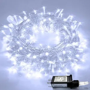 JMEXSUSS 100 LED Christmas Lights Indoor, 8 Modes Plug-in Lights for Garland, 33ft Christmas String Lights Outdoor for Christmas Tree Valentines