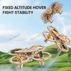 DIY Wooden Building Blocks Flying, Drone Model Kit Plane Toy, Remote Control RCAircraft Training, stunt flip Assembly Quadcopter, Mini Drone Model (1PC)