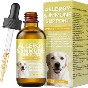Skin & Coat herbal Supplement drop , Cat and Dogs for Yeast Relief , Itch Relief for Dogs with Allergies, Inflammation Relief for Dogs, 60ml Daily Canine Wellness Calming 