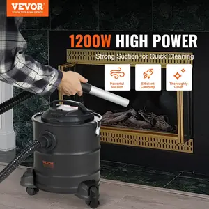 TikTokShopBlackFridayVEVOR Ash Vacuum Cleaner 5 Gallon 1200W for Fireplaces Pellet Stoves Grills BBQ