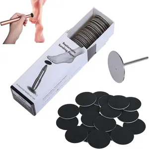 100pcs Replacement Sandpaper Disk with Metal Nail Drill Bit,25mm Self-Adhesive Pedicure Sanding Paper Disc Pads for Manicure Pedicure,#240 Grit springtok