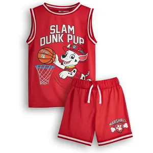 Paw Patrol Boys Basketball Jersey and Shorts Sets |   Kids Slam Dunk Pup Two Piece Sports Outfit |   Childrens Matching Bundle