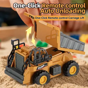 1/64 Mini Alloy RC Dump Truck Toy, 2.4G & APP Control Remote Construction Vehicle with Auto Unloading, 360° Stunt Spin, Type-C Fast Charge, Premium Birthday STEM Gift for Boys Kids Adults  ：
