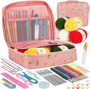 59 Piece Crochet Kit for Beginners – Complete Learn to Crochet Starter Set with Yarn, Ergonomic Hooks, Instruction Book, Video Tutorials & Storage Case 2026